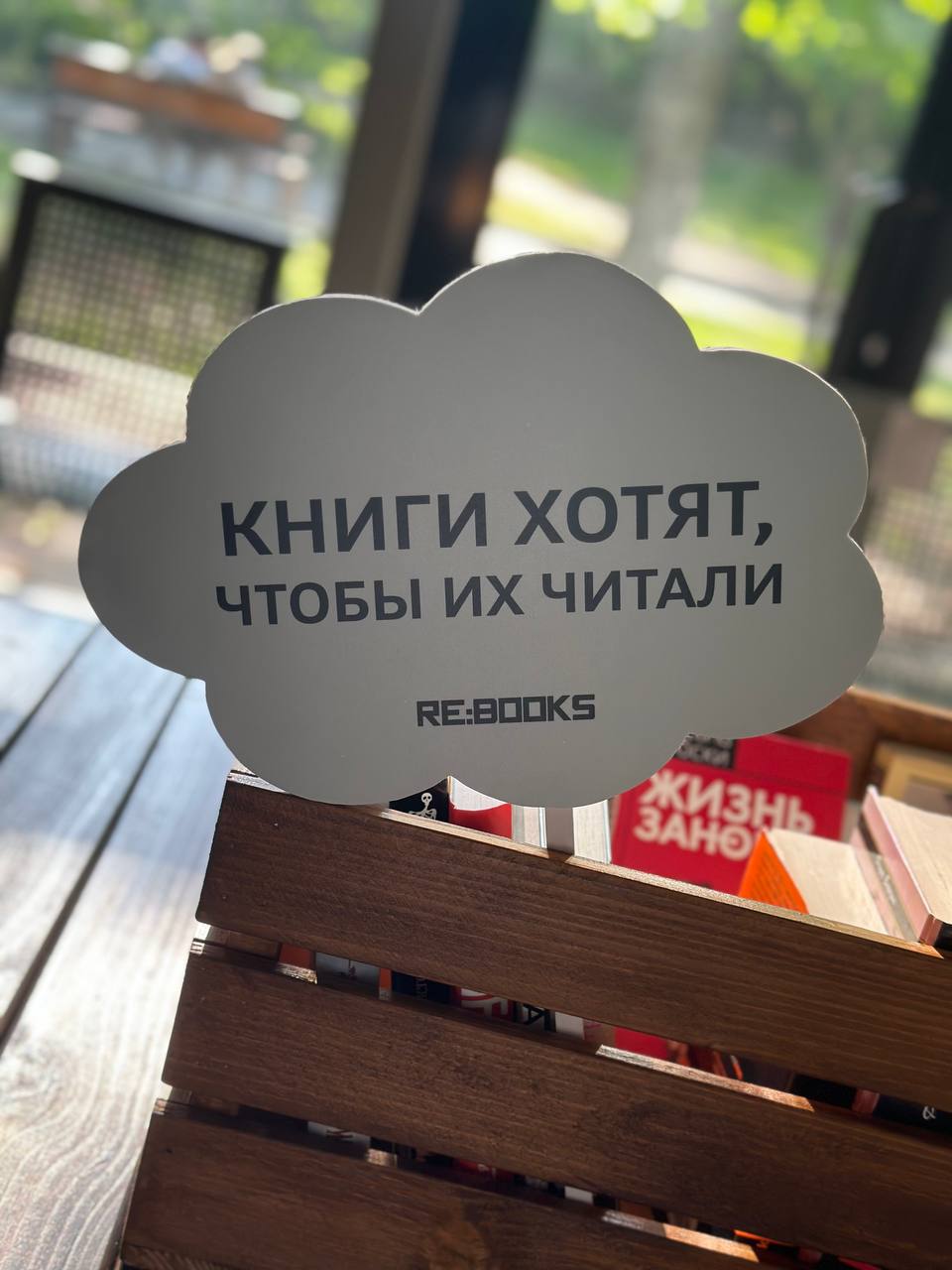 Летняя библиотека проекта Re:Books в парке «Красная Пресня».